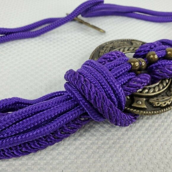 80s Thick Braided Belt Royal Blue Purple Rope